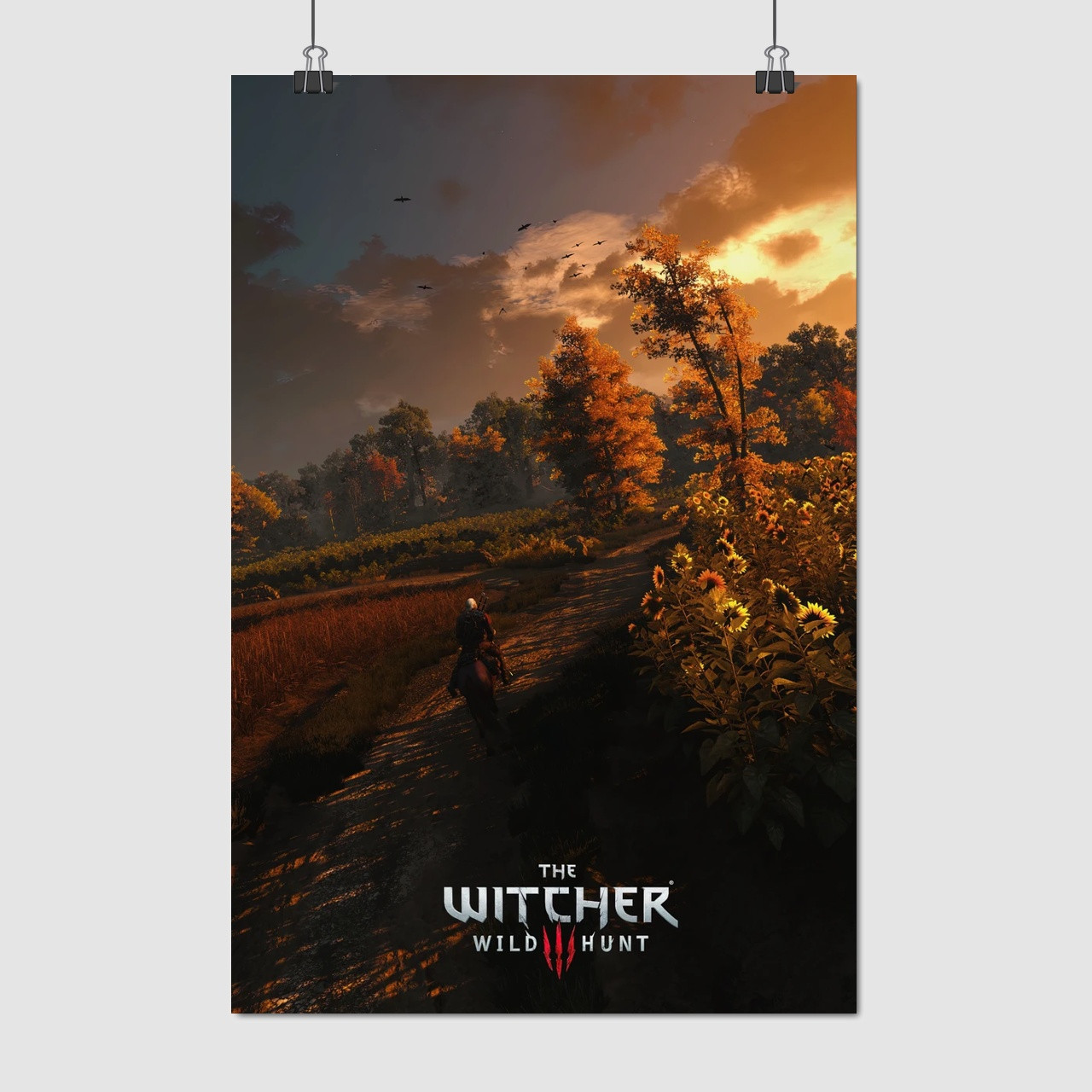Плакат "Відьмак Геральт, Плотва і соняшники, Witcher 3", 60×40см