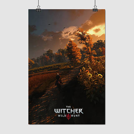 Плакат "Відьмак Геральт, Плотва і соняшники, Witcher 3", 60×40см, фото 1