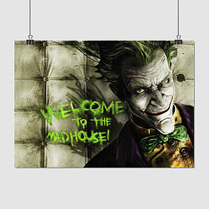 Плакат "Джокер у лікарні Аркхем, Joker, Batman Arkham", 43×60см