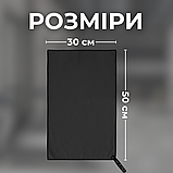 Рушник мікрофібра, спортивний рушник, рушник для спортзалу 50 x 30 см чорний (HP-50), фото 2