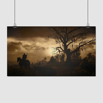 Плакат "Відьмак, Плотва, захід сонця та мерці, Witcher", 34×60см, фото 1