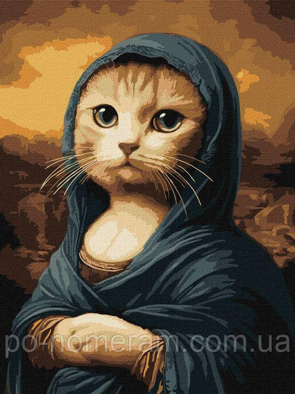 Картина за номерами Ідейка Таємнича кішка ©art_selena_ua (KHO6686) 30 х 40 см