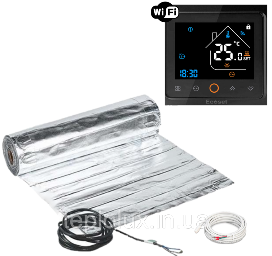 Алюмінієвий мат Mexell (3м2/450Вт) з терморегулятором Ecoset PWT 002 Wi-Fi