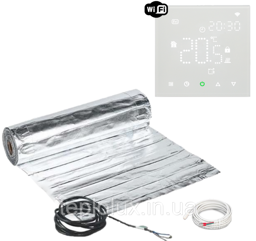 Алюмінієвий мат Mexell (3м2/450Вт) з терморегулятором Ecoset PWT 003 Wi-Fi