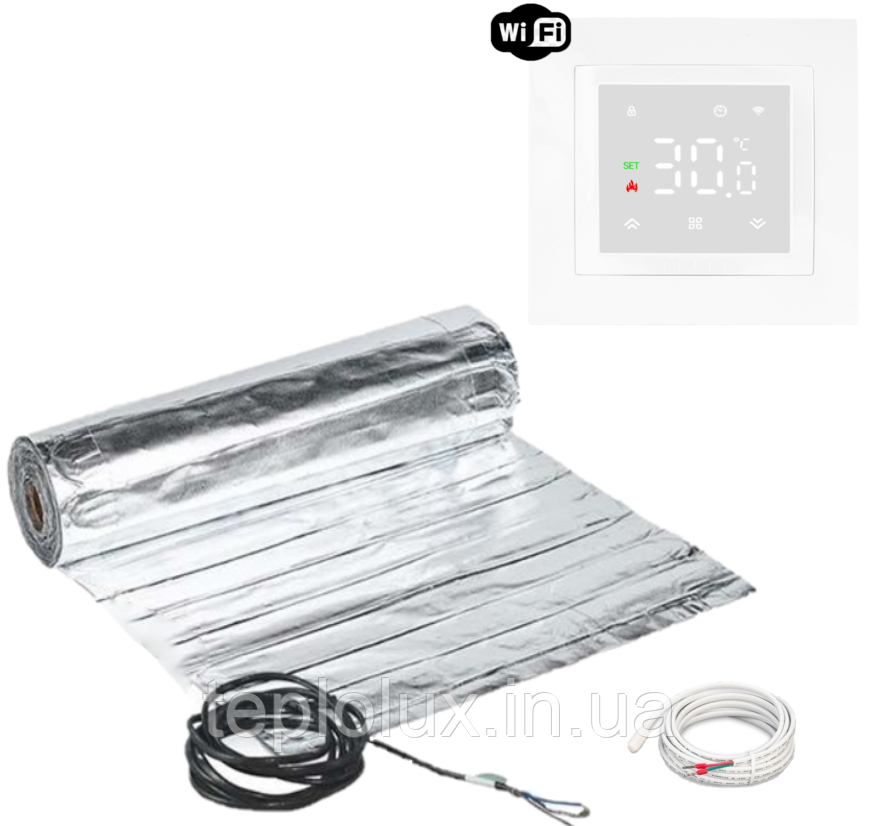 Алюмінієвий мат Mexell (3м2/450Вт) з терморегулятором Ecoset PWT 005 Wi-Fi