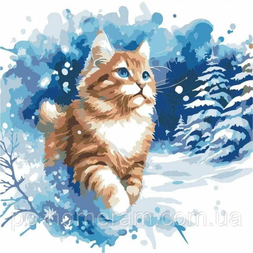 Картини за номерами ArtStory Зимовий кіт ДВП (AS2155) 30 х 30 см