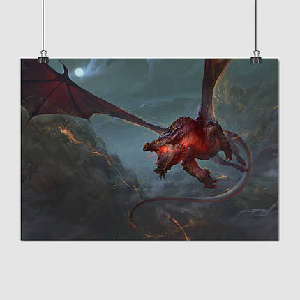 Плакат "Червоний дракон у польоті", 43×60см, фото 1