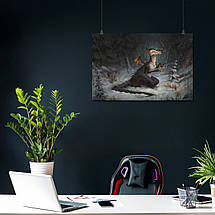 Плакат "Дракончик п'є чай у зимовому лісі", 40×60см, фото 3