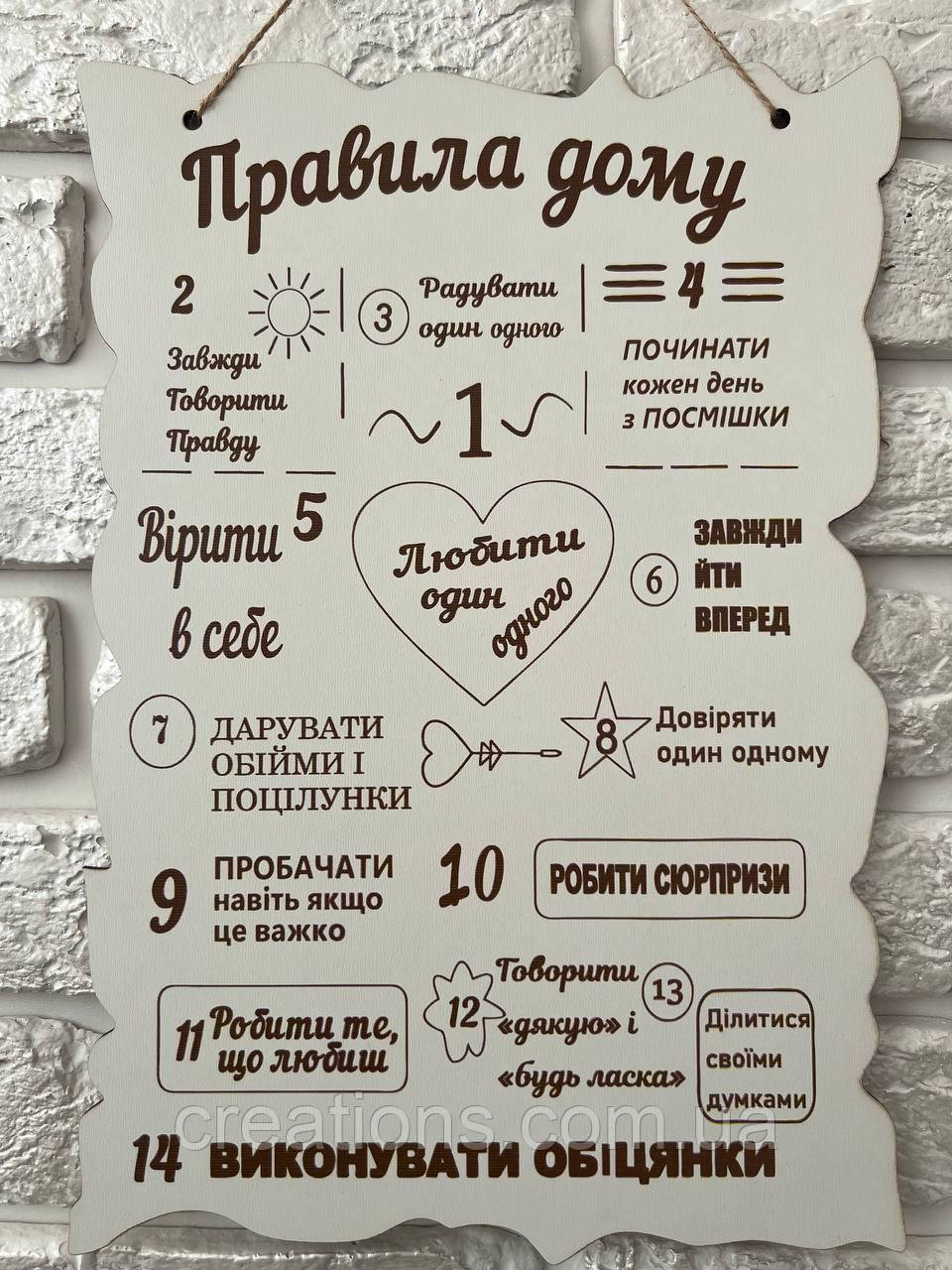 Постер на стіну "Правила дому" 24х34 см №3, фото 1