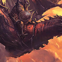 Плакат "Вершник на драконі, що летить у хмарах", 34×60см, фото 2