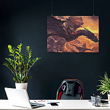 Плакат "Вершник на драконі, що летить у хмарах", 34×60см, фото 3