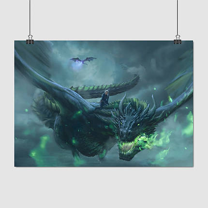 Плакат "Дракон із зеленим полум'ям", 43×60см, фото 1