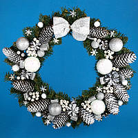 Різдвяний вінок 50см БІЛА ЧАРІВНІСТЬ 11994