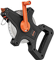 Рулетка 30 метрів посилена геодезична стрічка ПВХ відкритий корпус \\ SPARTA