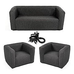 Комплект надувних меблів диван і 2 крісла сірий SW-00002659