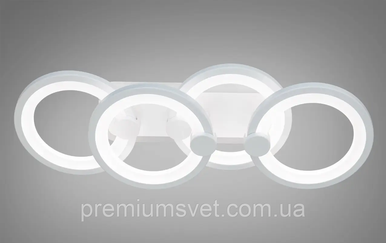 Люстра світлодіодна стельова H8022/2+2 WH LED 3color dimmer 65W, фото 1