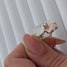 Великі сережки срібло з золотом і білим перламутром Клевер, фото 4