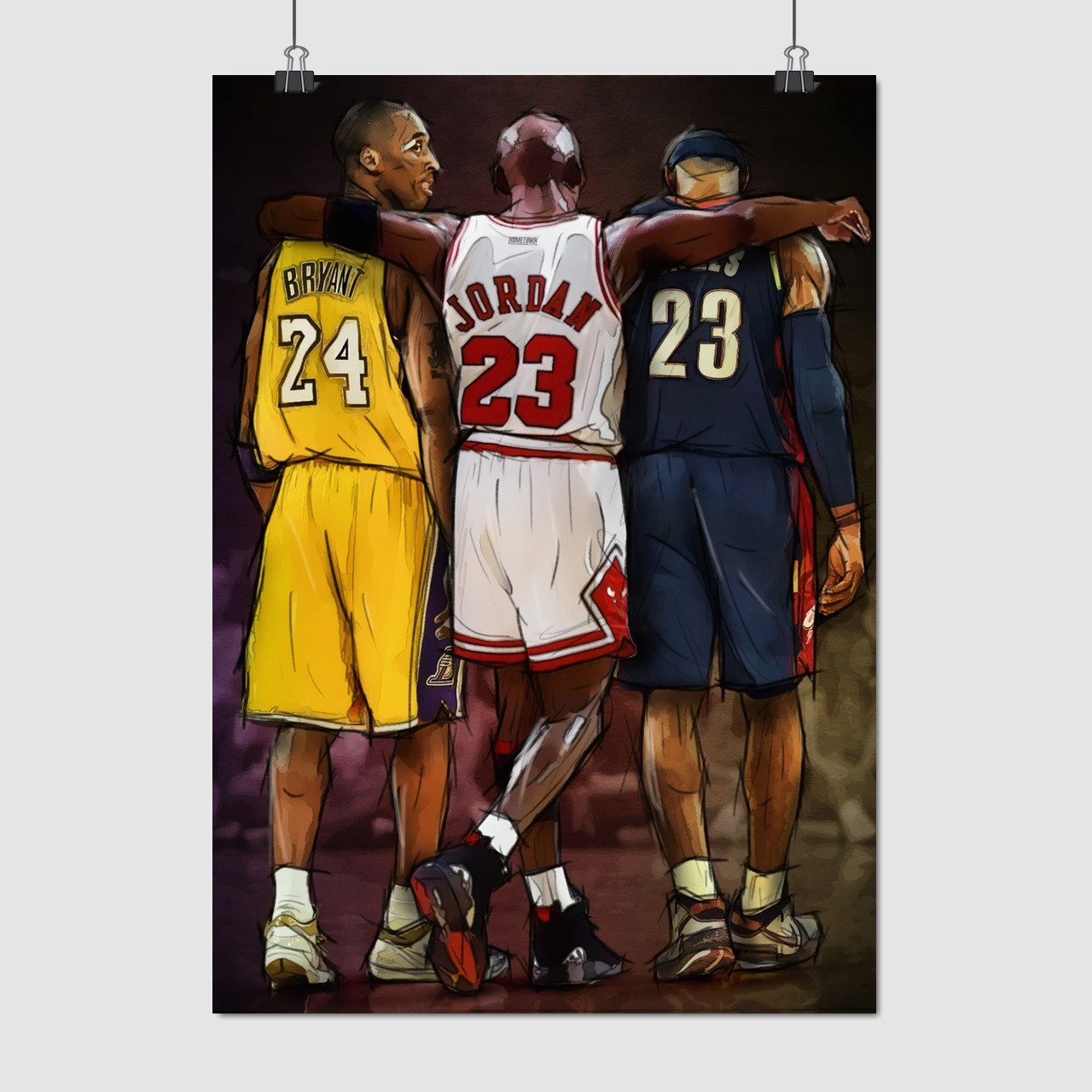 Плакат "Троє баскетболістів", 60×43см