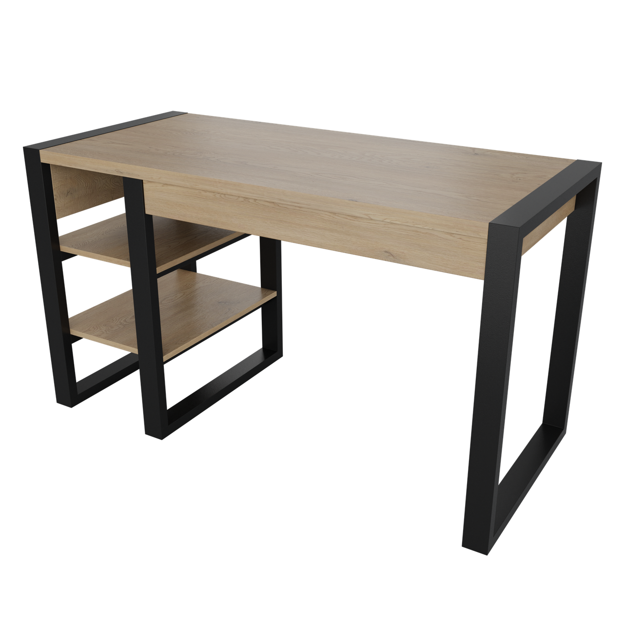 Стіл офісний Неман ВОЛЬФ 1200x600x750 Дуб кремона торро/Чорний