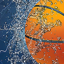 Плакат "Баскетбольний м'яч та блискавки", 60×43см, фото 2