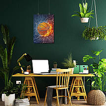 Плакат "Баскетбольний м'яч та блискавки", 60×43см, фото 5