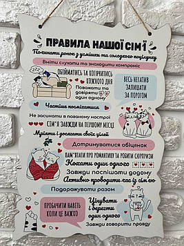 Постер на стіну "Правила нашої сім'ї" 24х34 см №3