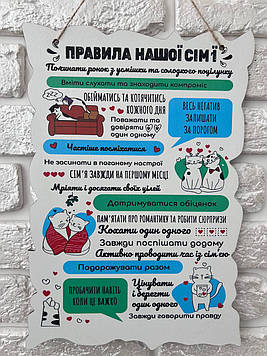 Постер на стіну "Правила нашої сім'ї" 24х34 см №5