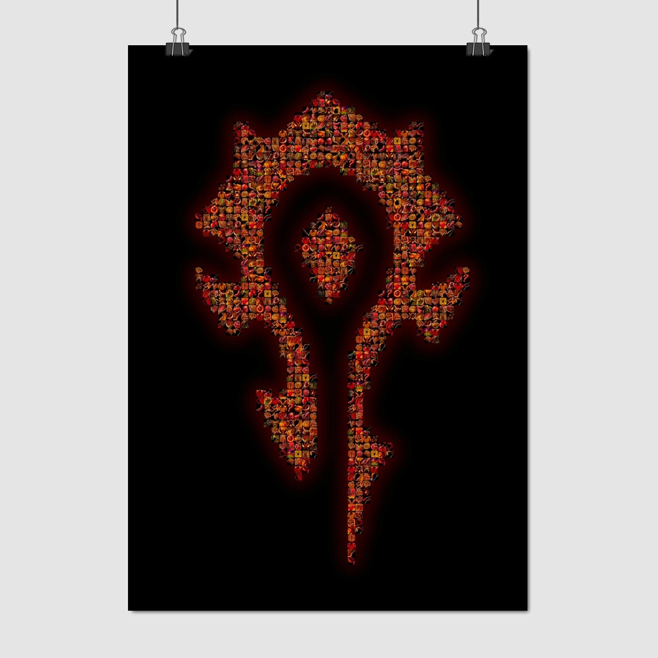 Плакат "Варкрафт, лого Орди, Warcraft, Horde", 60×43см