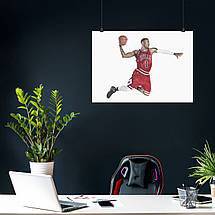 Плакат "Баскетболіст Bulls у стрибку з м'ячем", 43×60см, фото 3