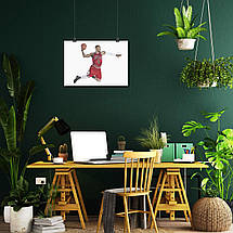 Плакат "Баскетболіст Bulls у стрибку з м'ячем", 43×60см, фото 5