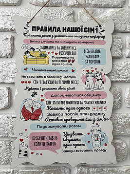 Постер на стіну "Правила нашої сім'ї" 24х34 см №6