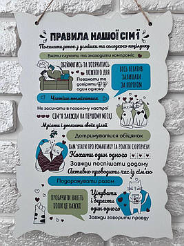 Постер на стіну "Правила нашої сім'ї" 24х34 см №7