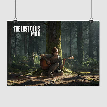 Плакат "Останні з нас 2, Еллі грає на гітарі, Last Of Us 2", 43×60см, фото 1