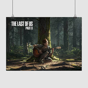 Плакат "Останні з нас 2, Еллі грає на гітарі, Last Of Us 2", 43×60см