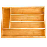 Лоток органайзер для столових приборів Supretto бамбуковий (91830001), фото 3