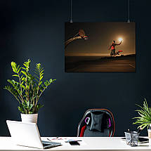 Плакат "Баскетболіст у стрибку кидає сонце в кошик", 43×60см, фото 3