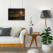 Плакат "Баскетболіст у стрибку кидає сонце в кошик", 43×60см, фото 4