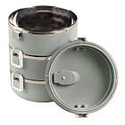 Ланч-бокс трисекційний круглий Supretto із нержавіючої сталі 1.5 л, сіро-блакитний (79990003), фото 2