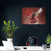 Плакат "Баскетболіст Bulls піднімає м'яч угору", 43×60см, фото 3