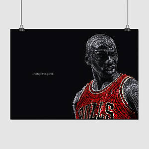 Плакат "Баскетболіст Майкл Джордан, Michael Jordan", 43×60см