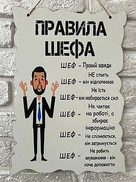 Постер на стіну "Правила шефа" 24х34 см