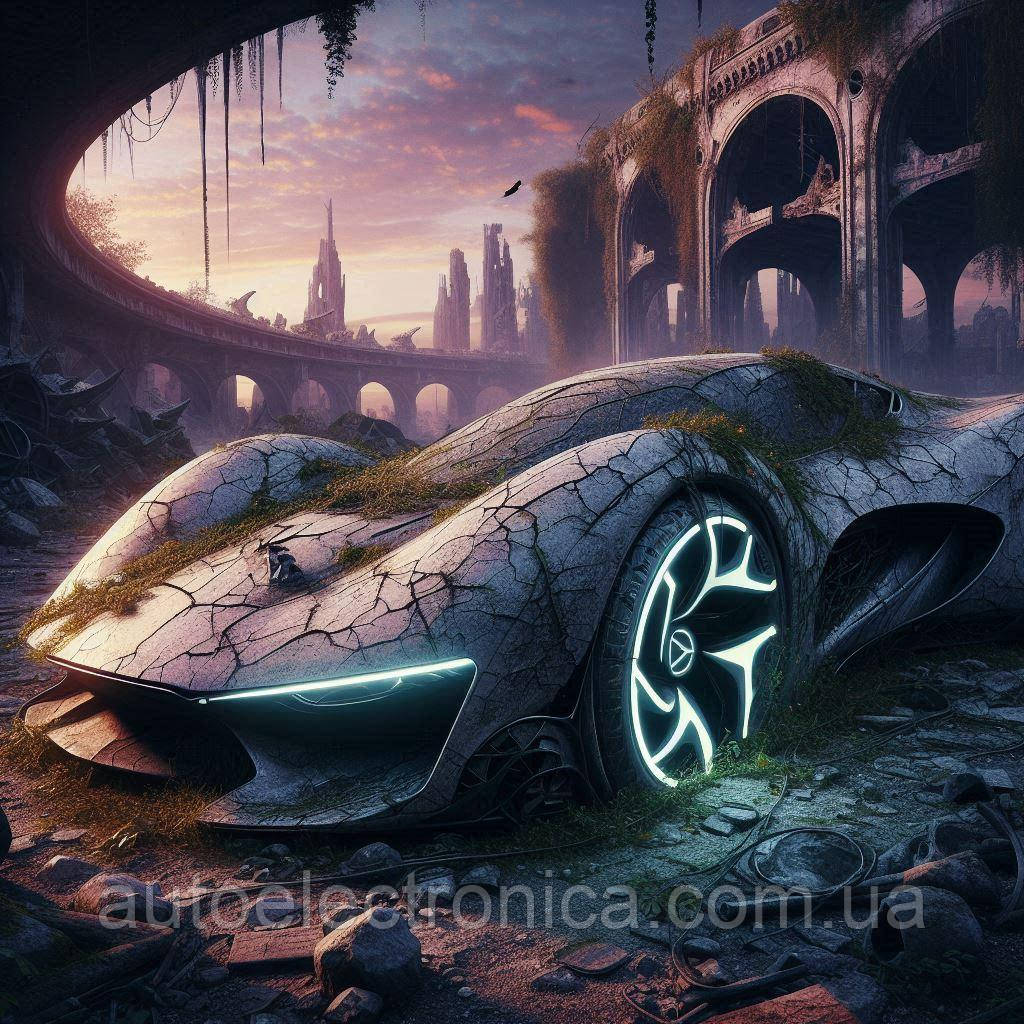 Картина на полотні "Futuristic Car in a City Abandoned by Time" | FCA 7.02, фото 1