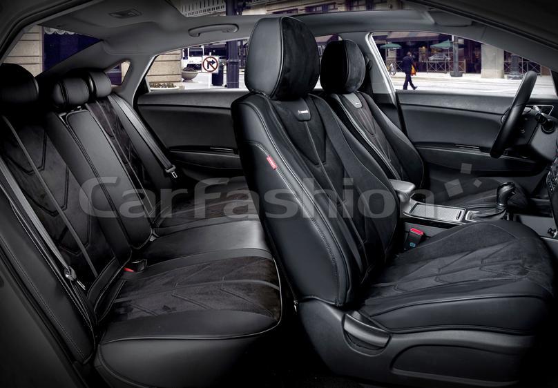 Повний комплект авточохлів CarFashion, модель START PLUS, чорний/чорний, фото 1