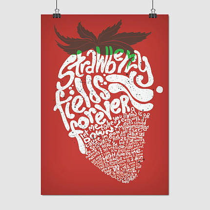 Плакат "Бітлз, Полуничні поля назавжди, Beatles, Strawberry Fields Forever", 60×43см, фото 1