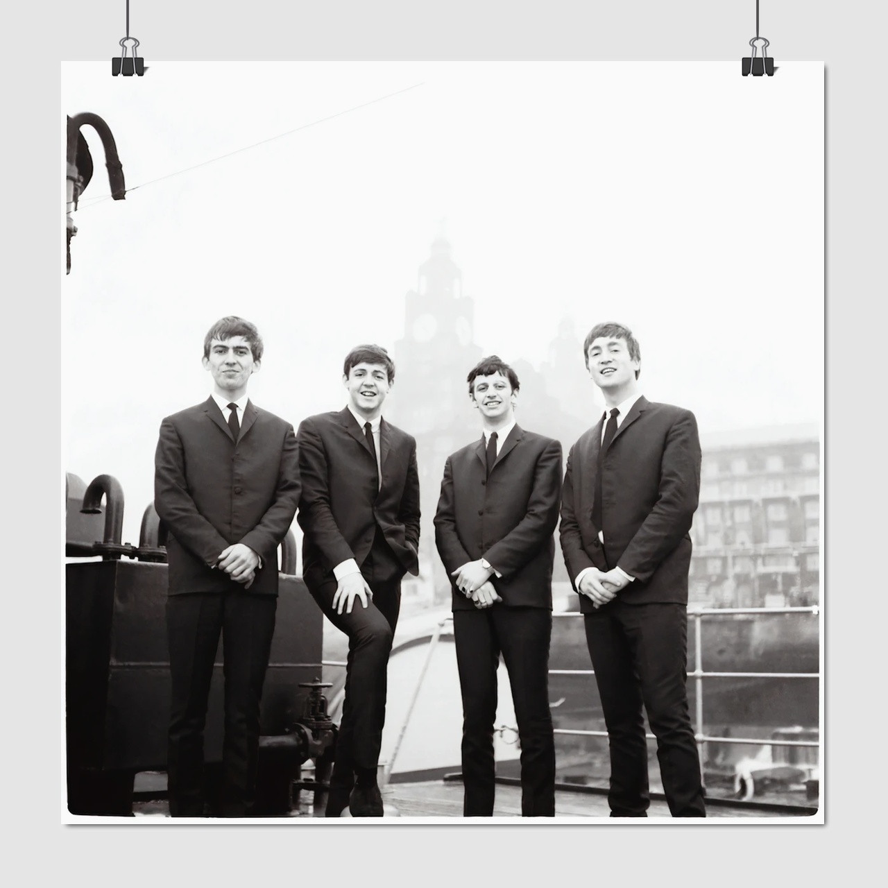 Плакат "Бітлз, Ліверпуль, 1962р, Beatles", 60×60см