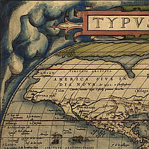 Плакат "Карта світу Абрахама Ортелія, 1564 рік", 41×60см, фото 2