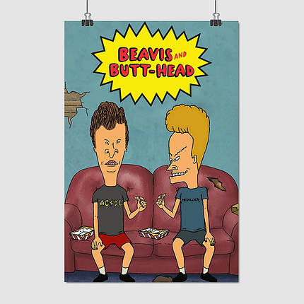 Плакат "Бівис і Батхед, Beavis and Butthead", 60×40см, фото 1