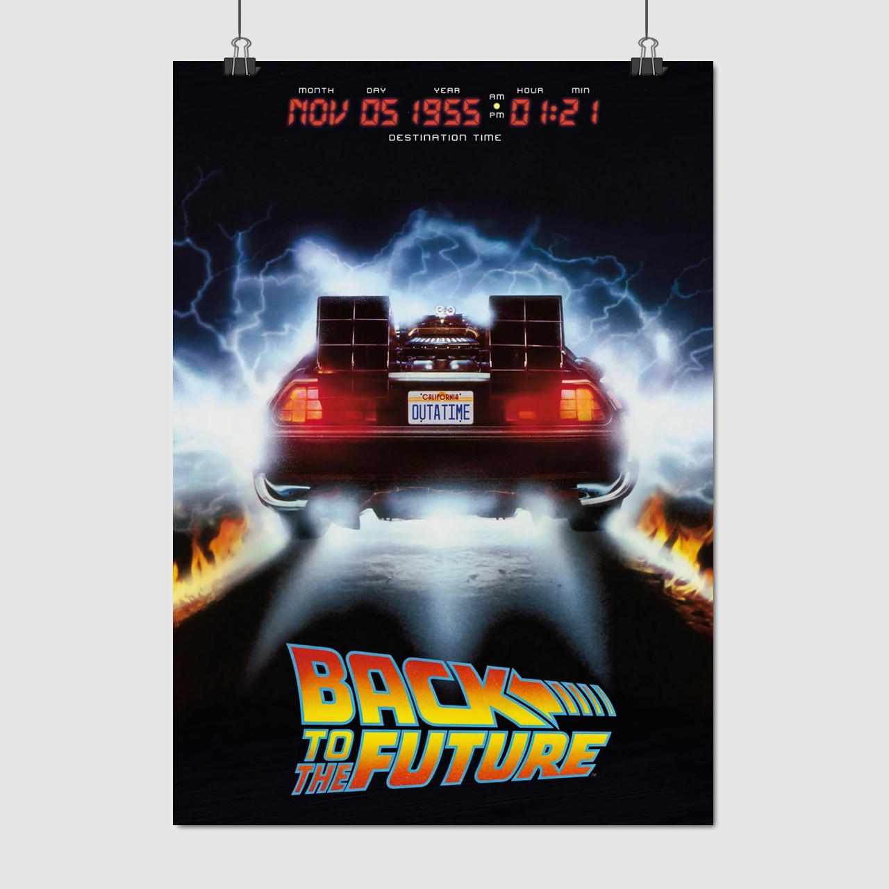 Плакат "Назад у майбутнє, ДеЛоріан, DeLorean, Back to the future", 60×40см