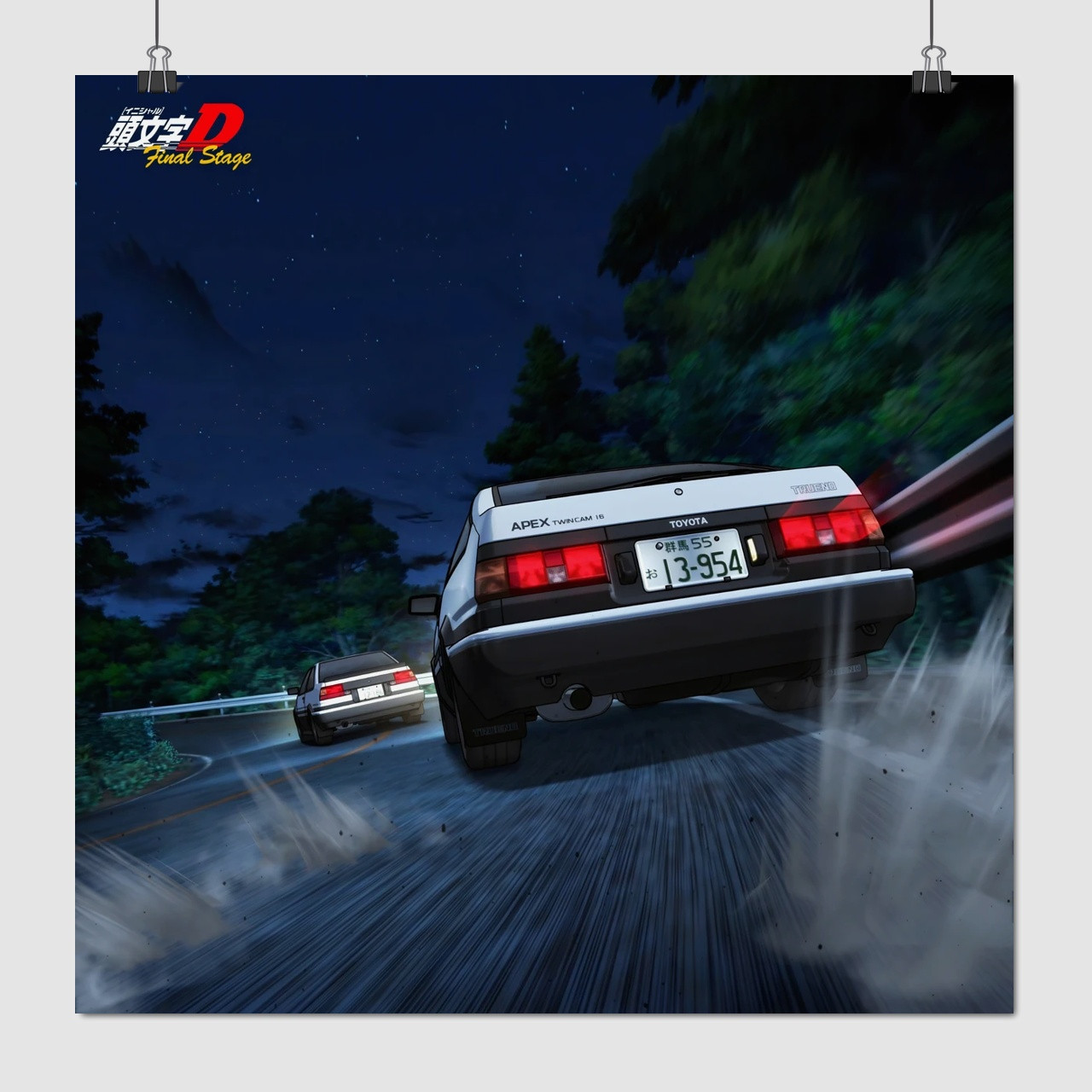 Плакат "Ініціал «Ді», аніме, Initial D", 60×60см