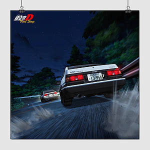 Плакат "Ініціал «Ді», аніме, Initial D", 60×60см